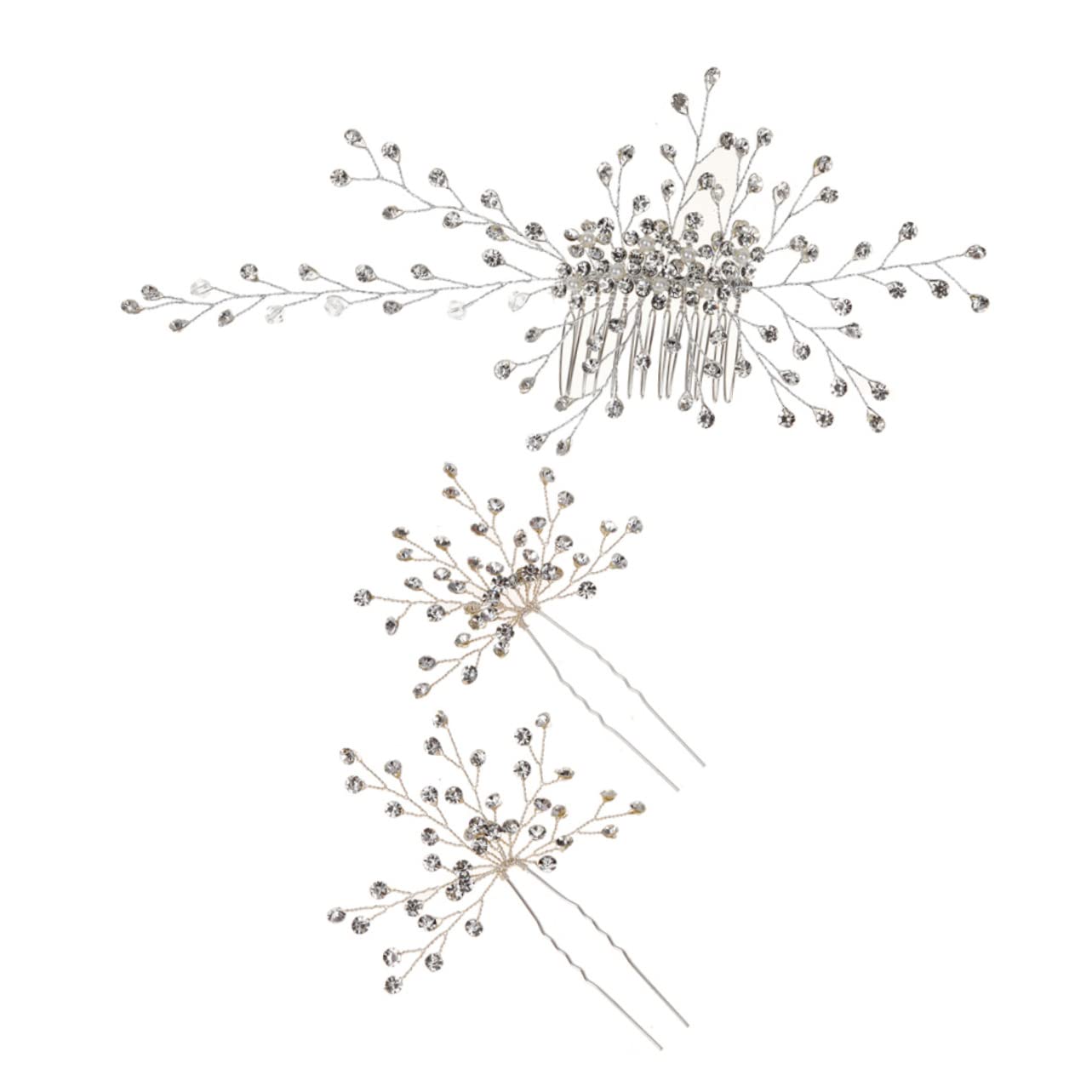 PLAFOPE 1Set Wedding Hair Comb for Bride Elegant Rhinestone Hair Accessory Charming Hairpiece for Special Occasions for Weddings and Evening Parties Durable