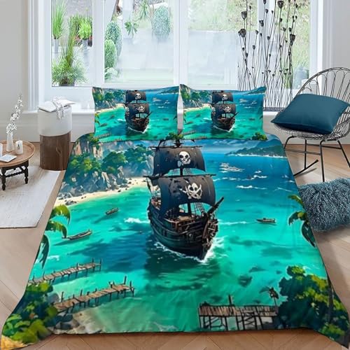 Housse de couette voile et navigation pour chambre d'enfant