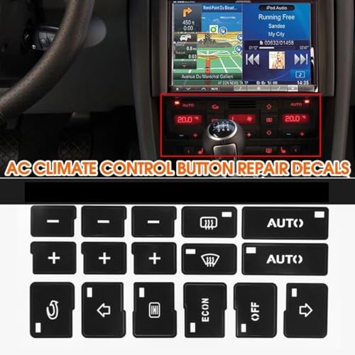 Autocollants bouton climatisation Audi A4 B6 B7 2000-2004 décorations intérieur - 3