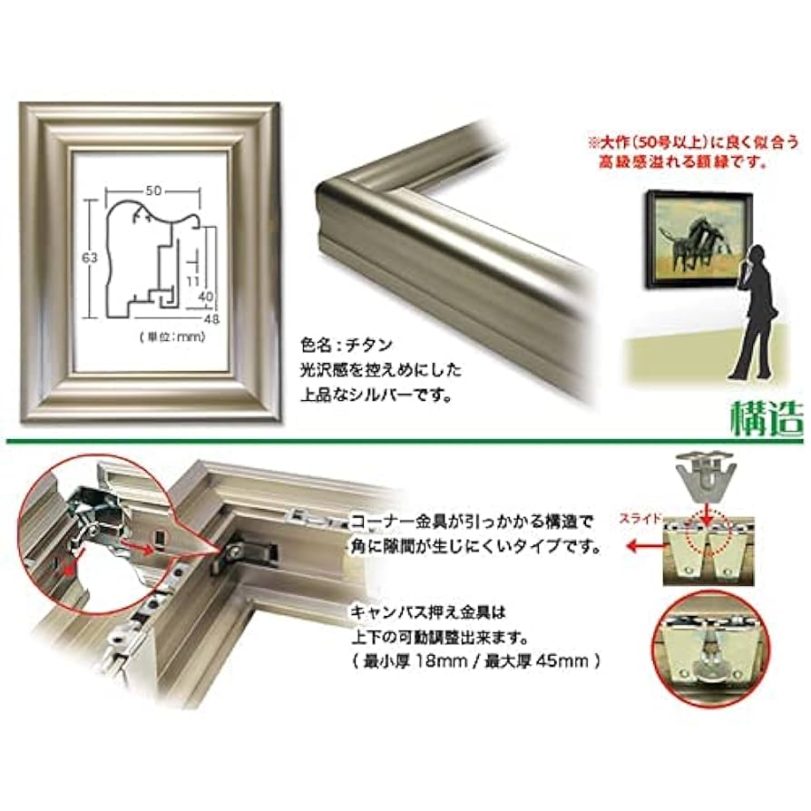 F50号キャンバス仮額 組立額縁 2個セット カットキャンバス1枚付 Amazon.