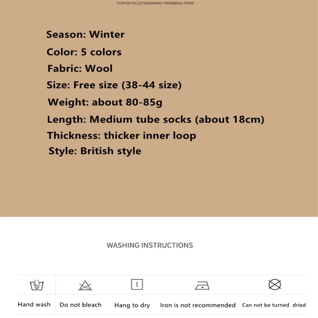 Hombre de Invierno térmico de Lana Calcetines Super más Gruesos Calcetines Calientes de los Hombres a Cuadros británicos contra el calcetín Masculino frío (Color: un tamaño: un tamaño)