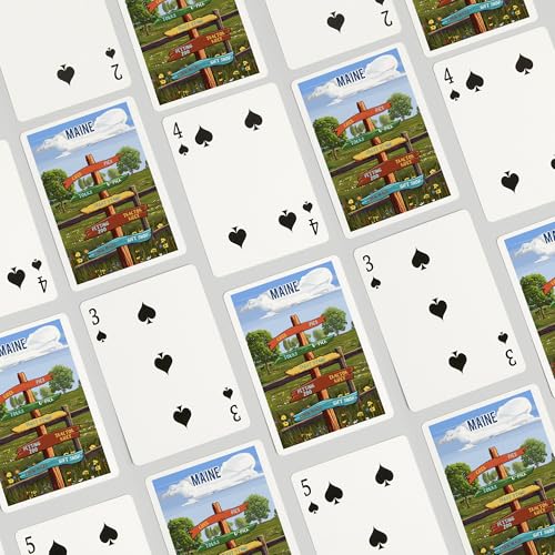 Maine Signpost Orchard 52 cartas tamaño póker miniatura 4