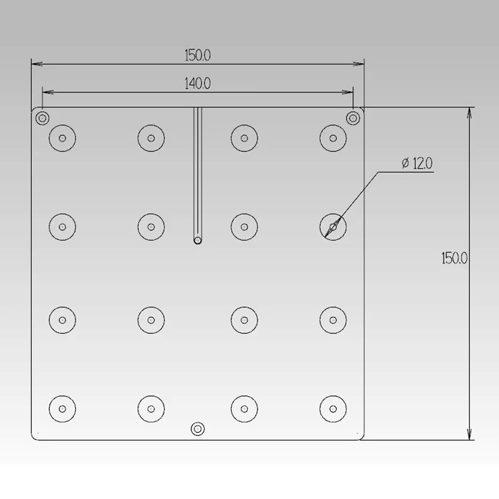 Placa de Aluminio Anodizado for Impresoras - Soporte de Cama Calefactora de 150×150×8mm - 1ud
