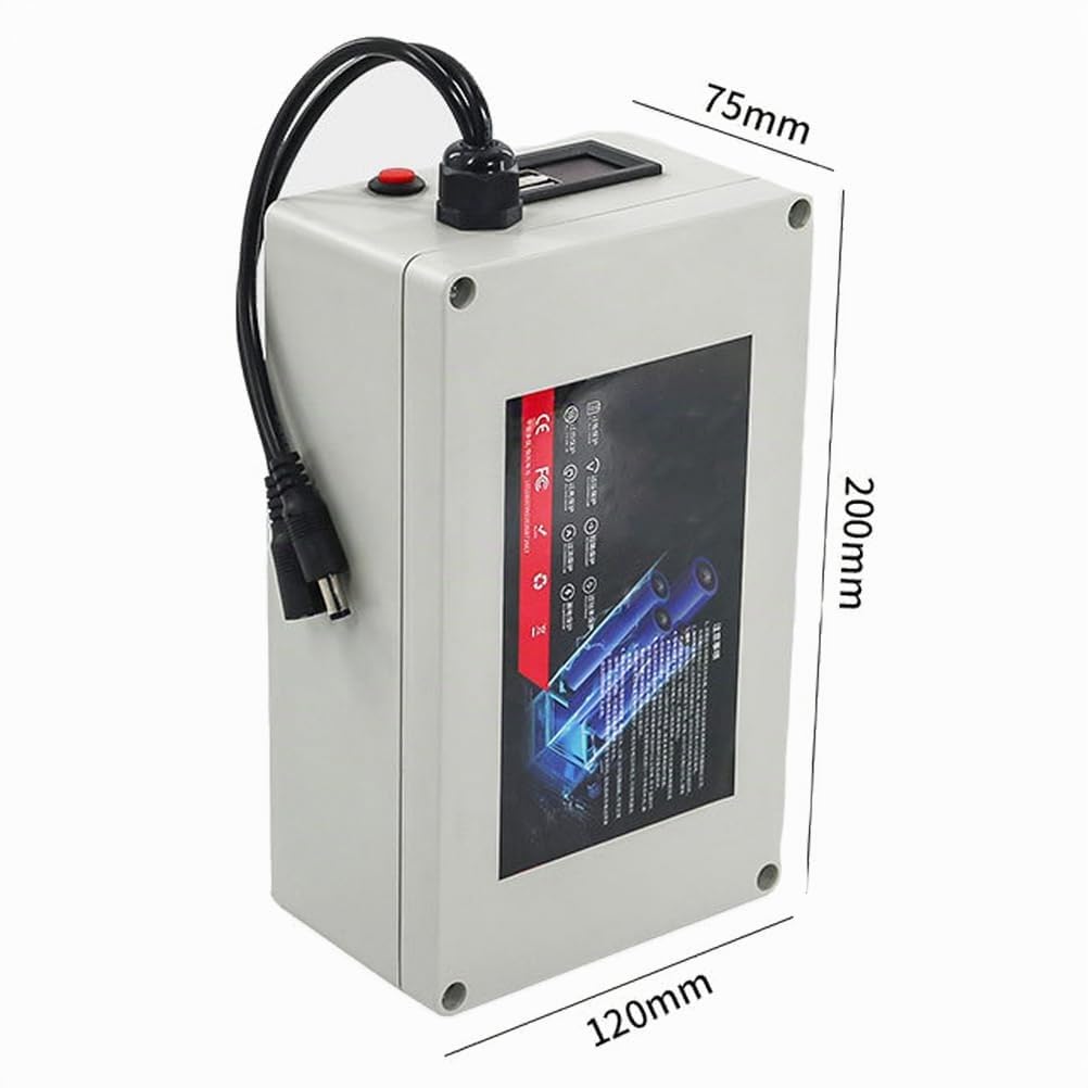 Batteria al Litio Ricaricabile da 12V, 10Ah, 15Ah, 20Ah, 30Ah, 40Ah, 50Ah, 60Ah, 80Ah, 100Ah, Pacco Batteria ad Alta capacità con caricabatteria e Display di Potenza.