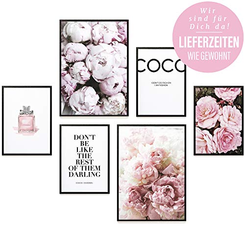 Heimlich Set di Stampe da Parete - Decorazioni da Muro per Soggiorno, Camera da Letto e Cucina - Poster Abbinati - 2 x A3 (30x42cm) et 4 x A4 (21x30cm) | Senza Cornici » Coco «