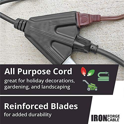 10 Ft Black Oil Resistant Extension Cord With 3 Electrical Power Outlets For Farms And Ranches - 14/3 Sjtow Heavy Duty Cable With 3 Prong Grounded Plug For Safety #TOP2