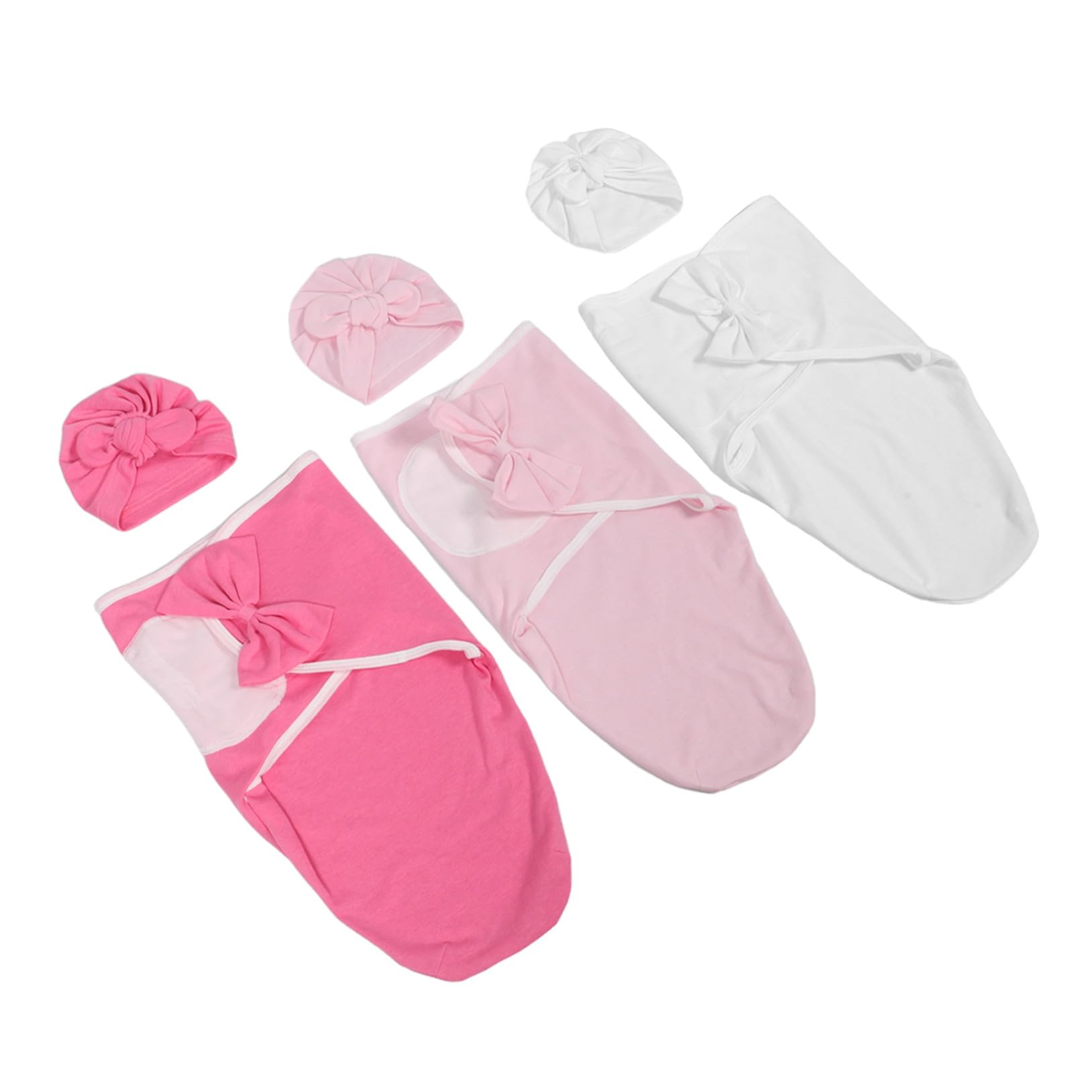 Couverture D’emmaillotage Bébé Fille en Coton, Lot de 3 Set de Sets