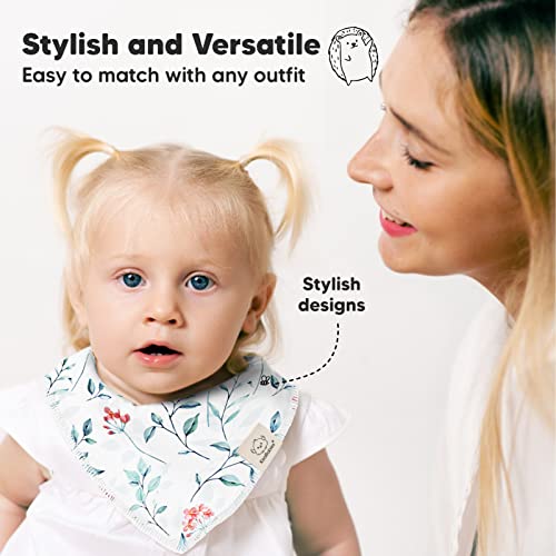 Image of 10pk Organic Baby Bandana Bibs for Drooling and Teething (Tea Party)