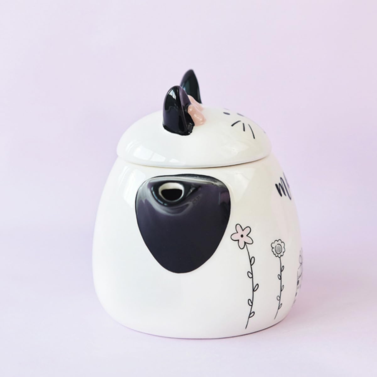 Tetera de Cerámica Portátil Forma de Gato Decorativo Diseño Ergonómico con Bordes Suaves para Amantes del Té y Regalo Práctico para Aficionados Mascotas y Té