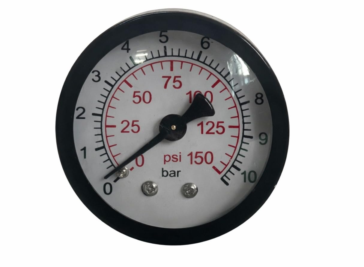KISAN Dual Scale Pressure Gauge | 0-10 Bar & 0-150 PSI | Heavy Duty Industrial Manometer for Air, Water, and Gas | 1/8" or 1/4" NPT Bottom Mount-image-9