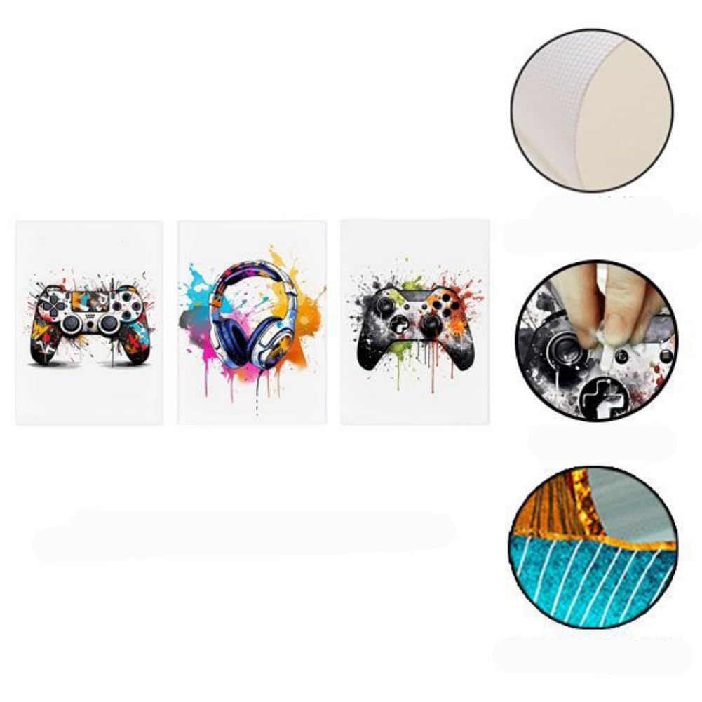 Kepuarm 3Pcs Gamer Posters Jeu Vidéo Déco, Affiche de Jeu avec Cadre, Decoration Murale Chambre Gaming, Art Toile Peinture Photo pour Garçons Chambre, dortoir (30 x 40 cm) (12x16 inch)