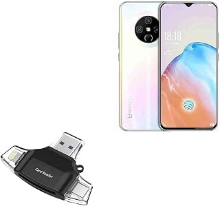 BoxWave Smart Gadget Compatible with Gionee K30 Pro - AllReader SD Card Reader, microSD Card Reader SD Compact USB - Jet Black