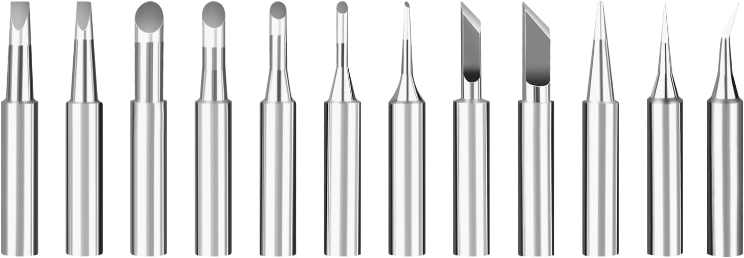 12PCS 900M-T Soldering Iron Tips Replacement Kit for HAKKO 936,937,907 Atten, Quick,Ryobi, Aoyue, Yihua,Vastar,Sywon,Tabiger,SOAIY,X-Tronic Soldering Station, Solder Tips