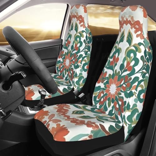 Housses de siège voiture lavables et respirantes en rouge et vert | Lot de 2