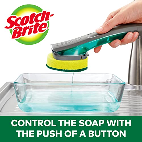 Image of Scotch-Brite Heavy Duty Advanced Soap Control Dishwand Kit, Includes 1 Wand & 5 Refill Pads, Control Soap with A Button, Keep Your Hands Out of Dirty Water (Pack of 2)