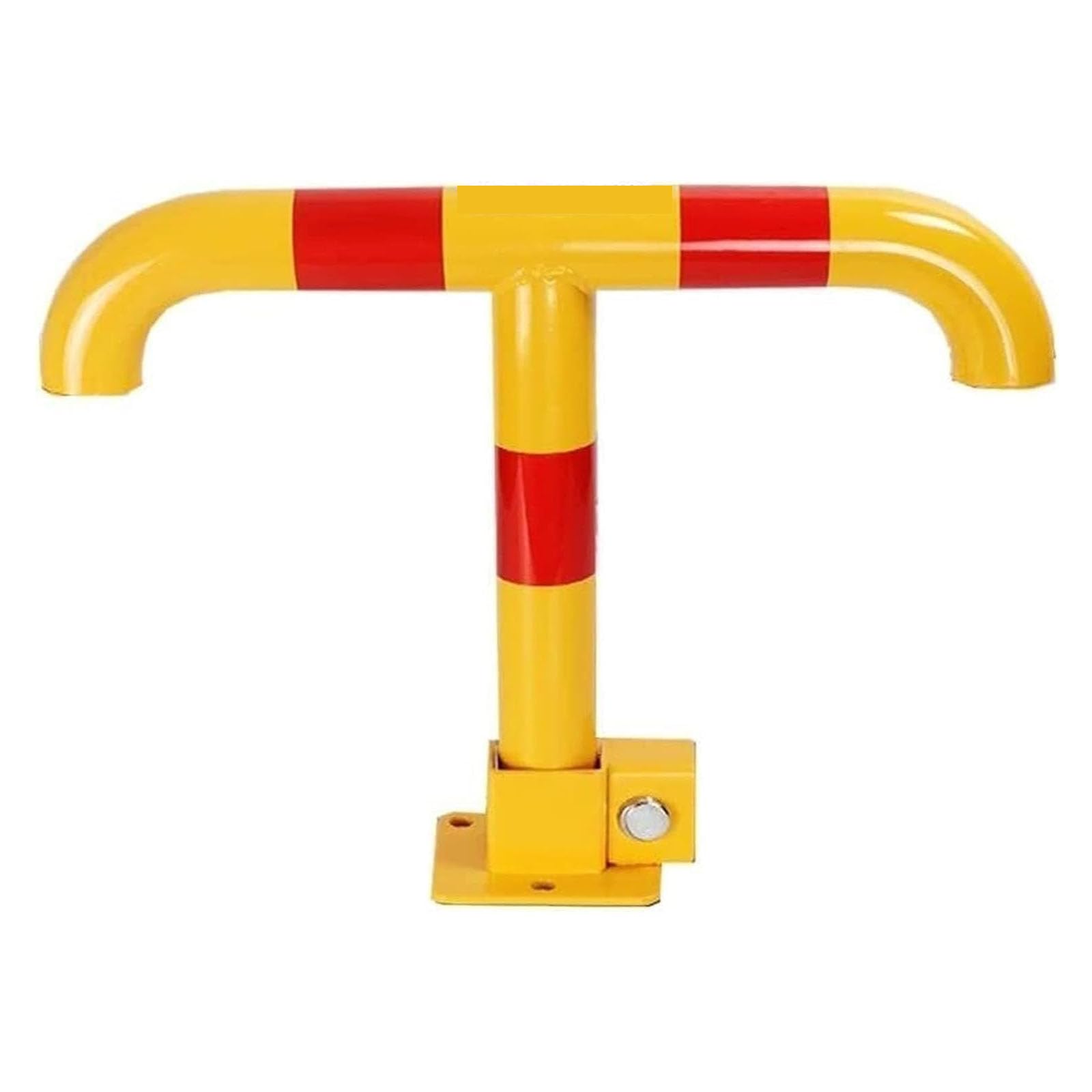 SaryEdge T-Shaped Car Parking Space Lock Bollard Folding Parking Barrier Safety Barrier Lane Interceptor Security Posts for Private Spaces Parking with Screws & Key,Yellow-55,Yellow-55x40cm