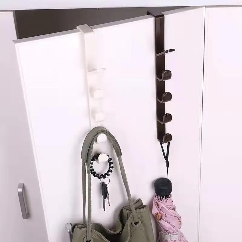 1pcs Over-The-Door Hook Hanger, Plastic Bedroom Door Hanger, Practical and Stylish Storage Solution for Clothes, Jackets, Wall Mount Design for Easy Installation, Black