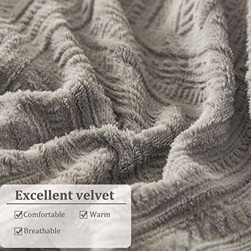 Fluffy Velvet Comforter Sets Queen Size Tufted Comforter Cover Set Ultra Soft Warm Bedding Comforter Patchwork Pattern Comforters,90"X 90",Gray #TOP4