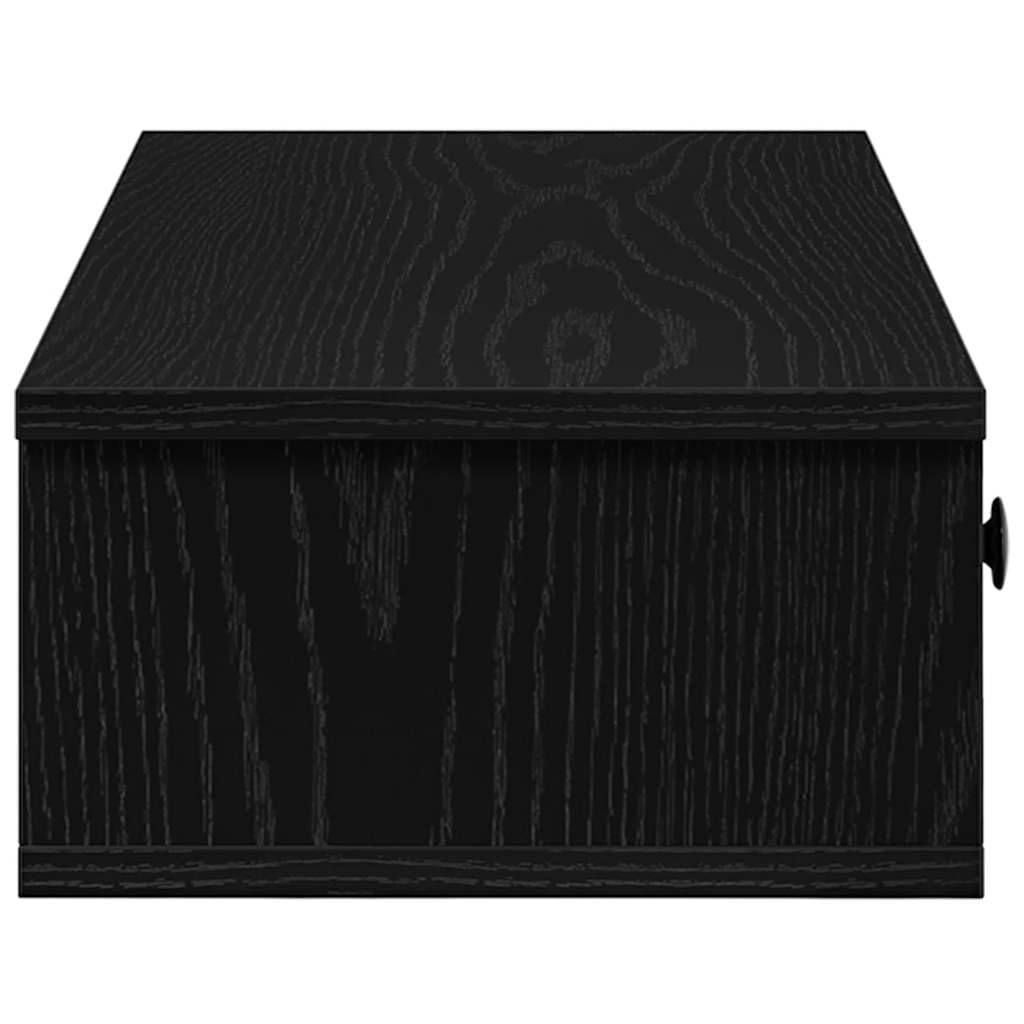 Generisch Wandregal mit Schubladen Schwarz 100x37,5x19 cm Holzwerkstoff,Möbel,Regalsysteme,Wandregale-859960