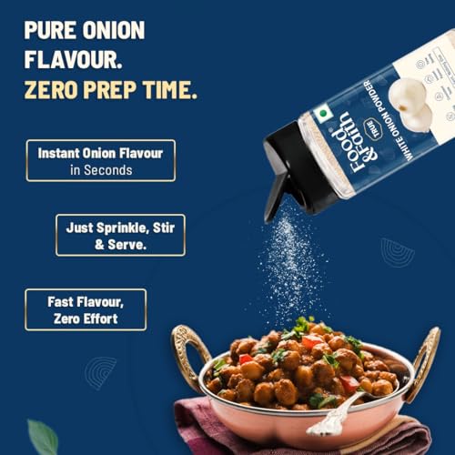 Image of Food & Faith White Onion Powder | Natural Dehydrated Pyaz Powder | No Preservatives, No Additives | Ready-to-Use Cooking Seasoning for Indian Dishes | 55g Jar