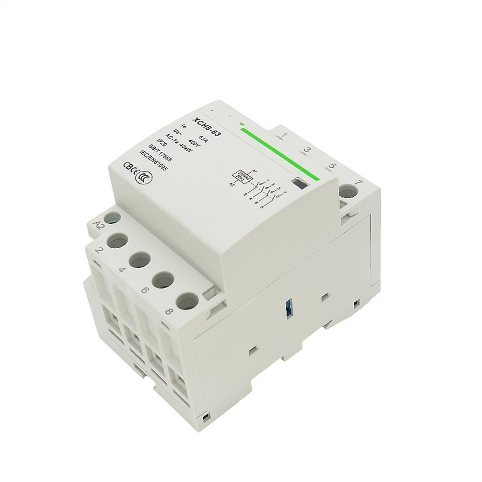 IVEKYKIBC 1PCS 4P 32A/40A/63A Din Rail Household Ac Modular Contactor Control Switch 220V/230V 50/60HZ 3NO 1NC 4NO 4NC 2NO 2NC(32a 2no 2nc)
