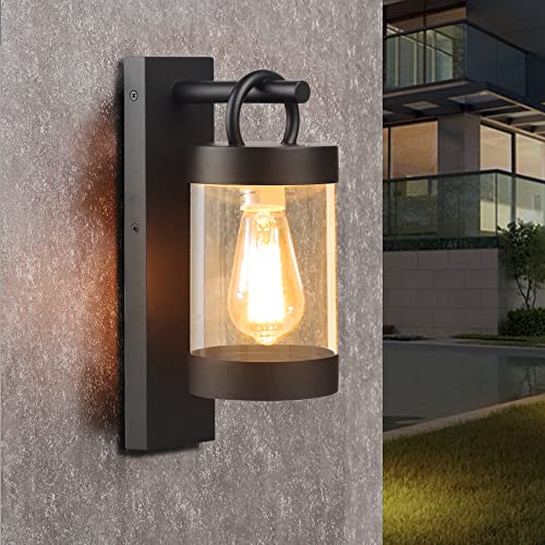 Inowel Wall Light Outdoor Lantern with Dusk to Dawn Sensor E26 Bulb (Not Include) Wall Mount Hang Lamp Wall Sconce Lighting Photocell Lights for Porch Front Door Garden IP44 Waterproof Max 28W