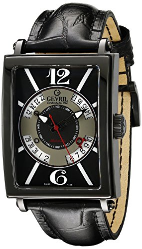 Gevril Men's 5050 Avenue of Americas Analog Display Swiss Automatic Self Wind Black Date Watch