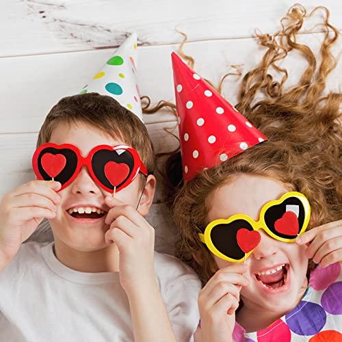 Sunovelties 12 Pack Kids Toddler Heart Sunglasses Bulk, Cute Heart Shape Baby Sunglasses For Girls Boys Party Favors, Neon Colors #TOP4
