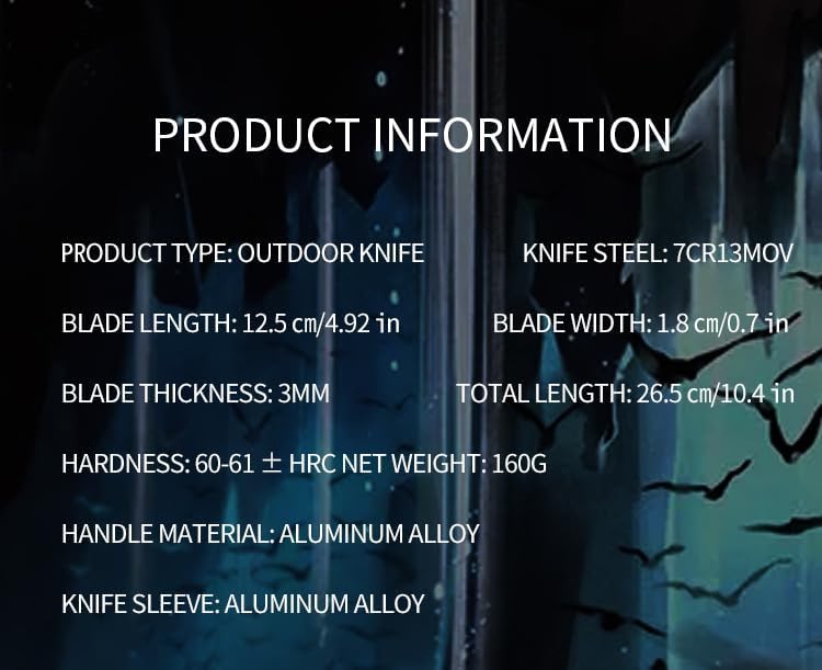 Miniatura 3 de Aimery Cuchillo de campamento y senderismo al aire libre, mango de aluminio, cuchillo portátil para exteriores, cuchillos de bushcraft de hoja fija,