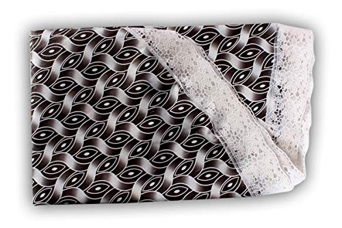 Image of The Furnishing Tree Round Shape 8 Seater Table Cover WxL 90x90 inches with White Border lace