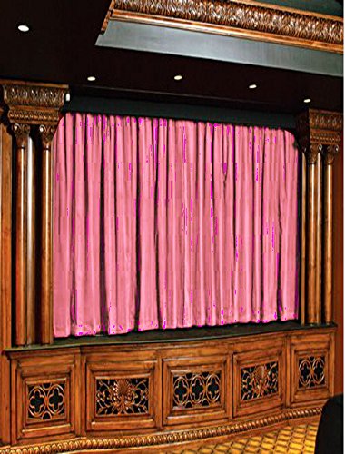 Fascination Royal 100% Thick Cotton Velvet Theater Curtain- Rod Pocket Style (12 W by 9 L feet, Carnation)