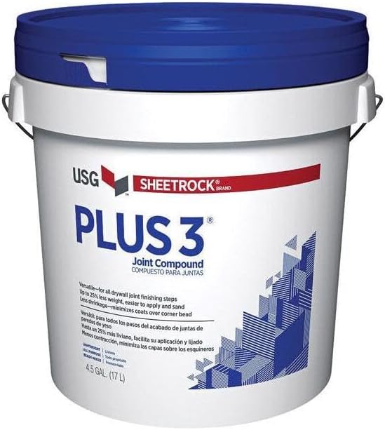 USG Sheetrock Plus 3 Lightweight All-Purpose Joint Compound Ready-Mixed 4.5 Gal - Low Shrinkage, Easy Sanding