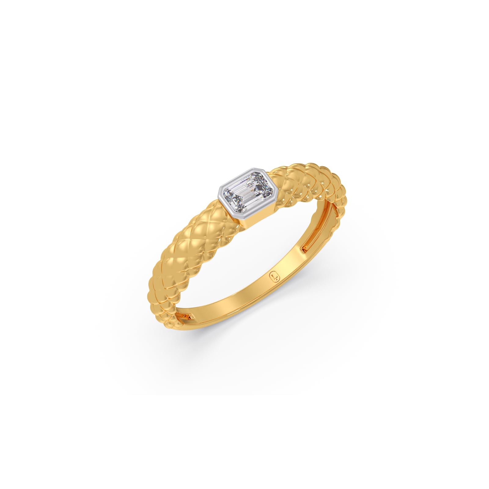 0.3 ct Emerald Shaped Lab Grown Diamond Ring for Men |Yellow Gold| BIS Hallmaked|SGL Certified Stones-picture-29