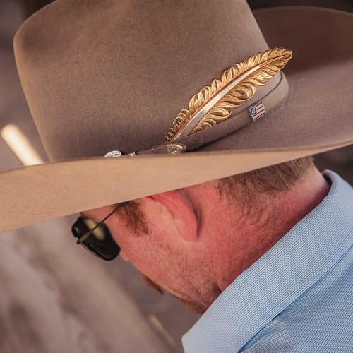Image of Montana Silversmiths Hand Painted Western Lifestyle Cowboy Hat Band Feather