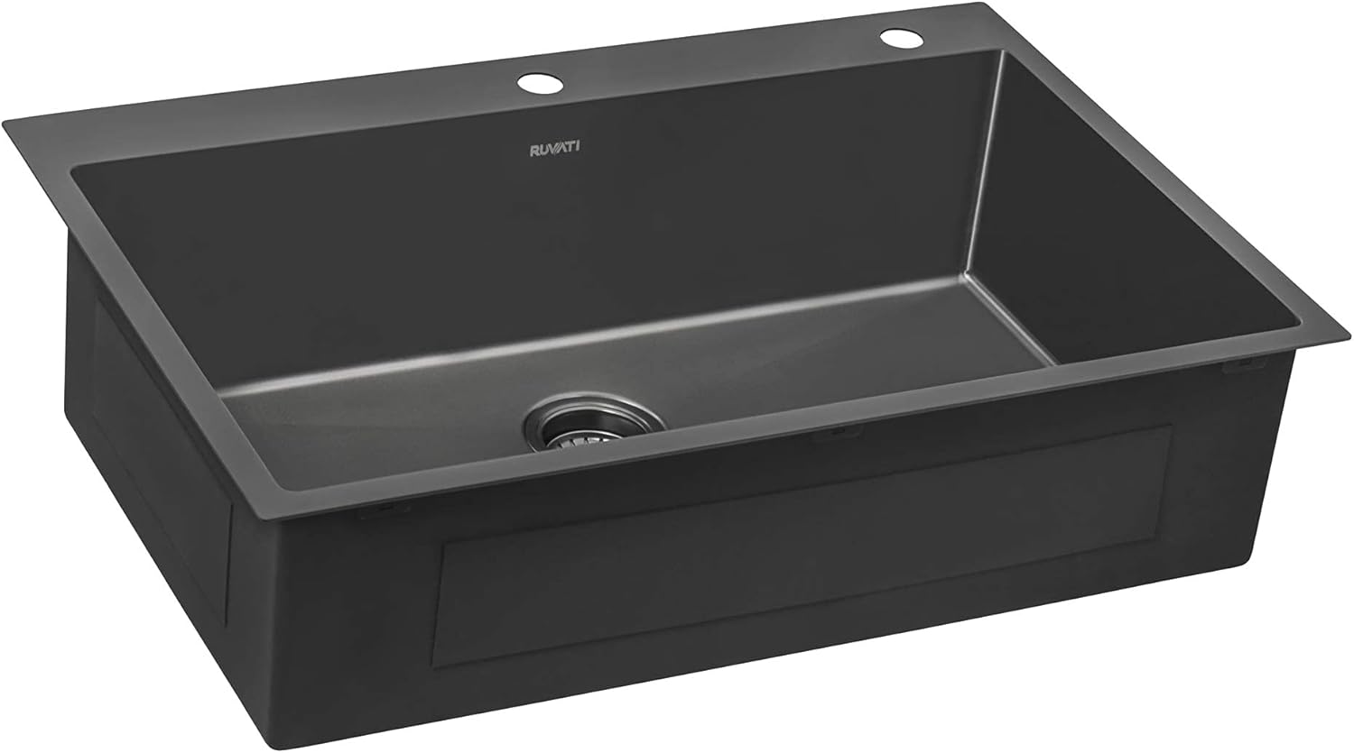 Ruvati 33" Black Stainless Steel Single Bowl Farmhouse Sink