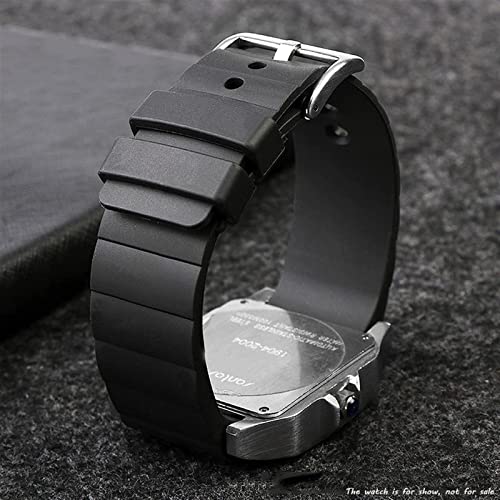 Bracelet silicone de qualité pour boîtier Cartier Santos 100 23mm - 4