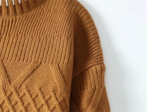 Men Thick Warm Harajuku Sweater Crew Neck Patchwork Long Sleeve Pullover Knit Jumper4