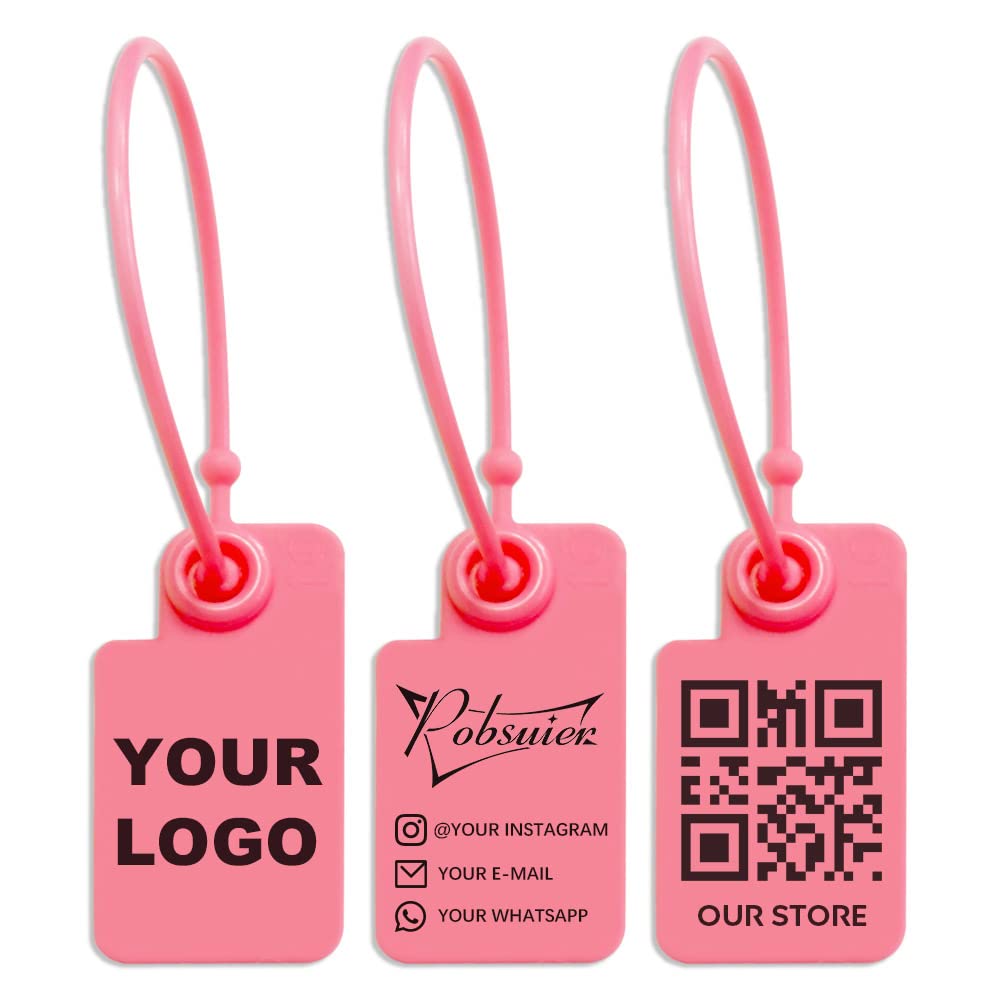 Pobsuier 100Pcs Custom Product Tag Plastic Disposable Personalized Logo Shoes Clothes Key Price Label Marker 160mm/6.3"