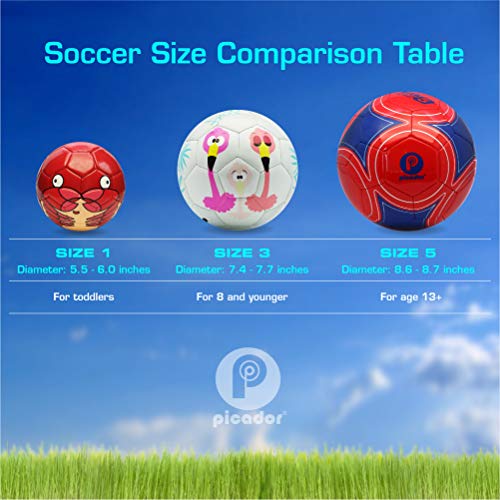 PP PICADOR Toddler Soft Soccer Ball Cute Cartoon Kids Ball with Pump Toy Gift for Kids, Children, Boys, Girls, Kindergarten (Grey Flamingo, Size 3) - Thumbnail 6