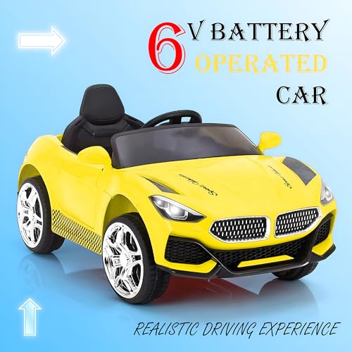 Image of Little Rides Battery Operated Car for Kids, Ride on Toy Car with Music & Light | Baby Big Jeep Rechargeable Battery | Kids to Drive 1 to 5 Years Boy Girl (Yellow)