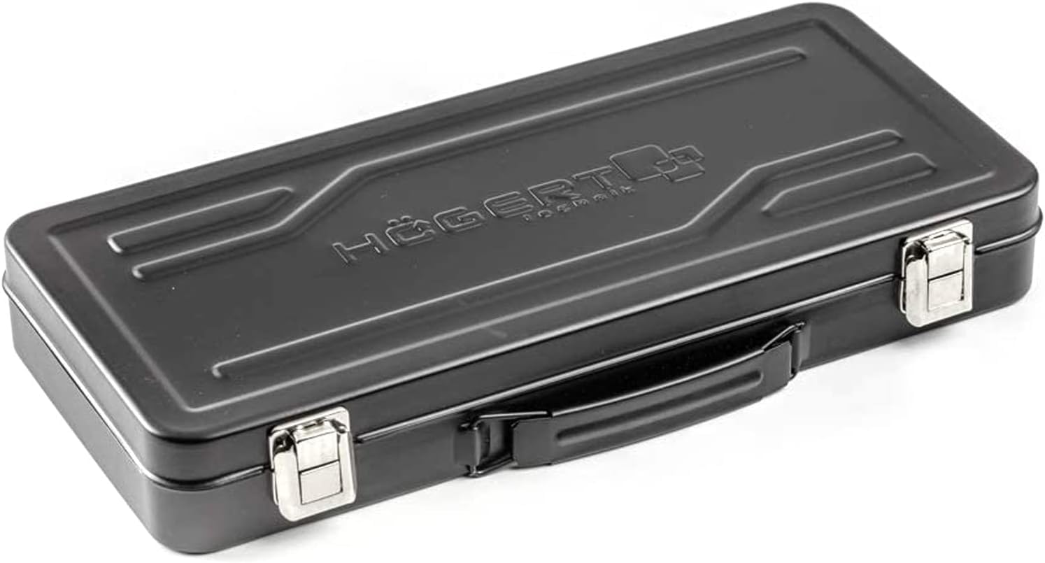 Högert Technik - Set di utensili da 63 pezzi Valigetta portautensili Chiavi a bussola, punte e accessori 1/4” Cr-V Stampato a stampo I Meccanismo a cricchetto con 72 nottolini
