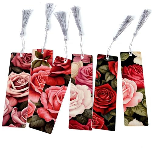 Marque-pages rose fantaisie lot de 6, cadeau idéal pour les amoureux de lecture