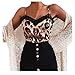 Produktbild Andouy Camisole Frauen Wimpern Spitze Ärmellos Camis Tops Weste Tank Gr.36-44 Sexy Damen Party Riemen Knopf Hemd(S(36).Braun-1)