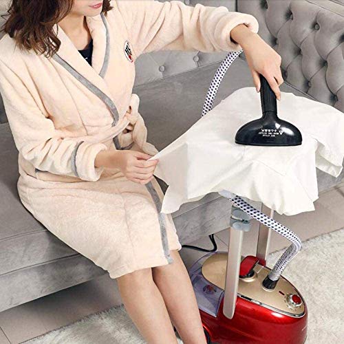 Clothes Vertical Garment Steamer Double Pole 2000W Quick Steam Household Small Hand-Held Steam Iron with Built-In Ironing Board And 1.8 L Water Tank,Gold (Red)