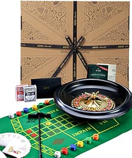 Jaques of London Roulette - Large 40cm, (16 Inch) Luxury Roulette Wheel - Roulette Set for Casino Games - Inc. Black Jacks cards, Balls, Playing Cloth - Complete Roulette Set