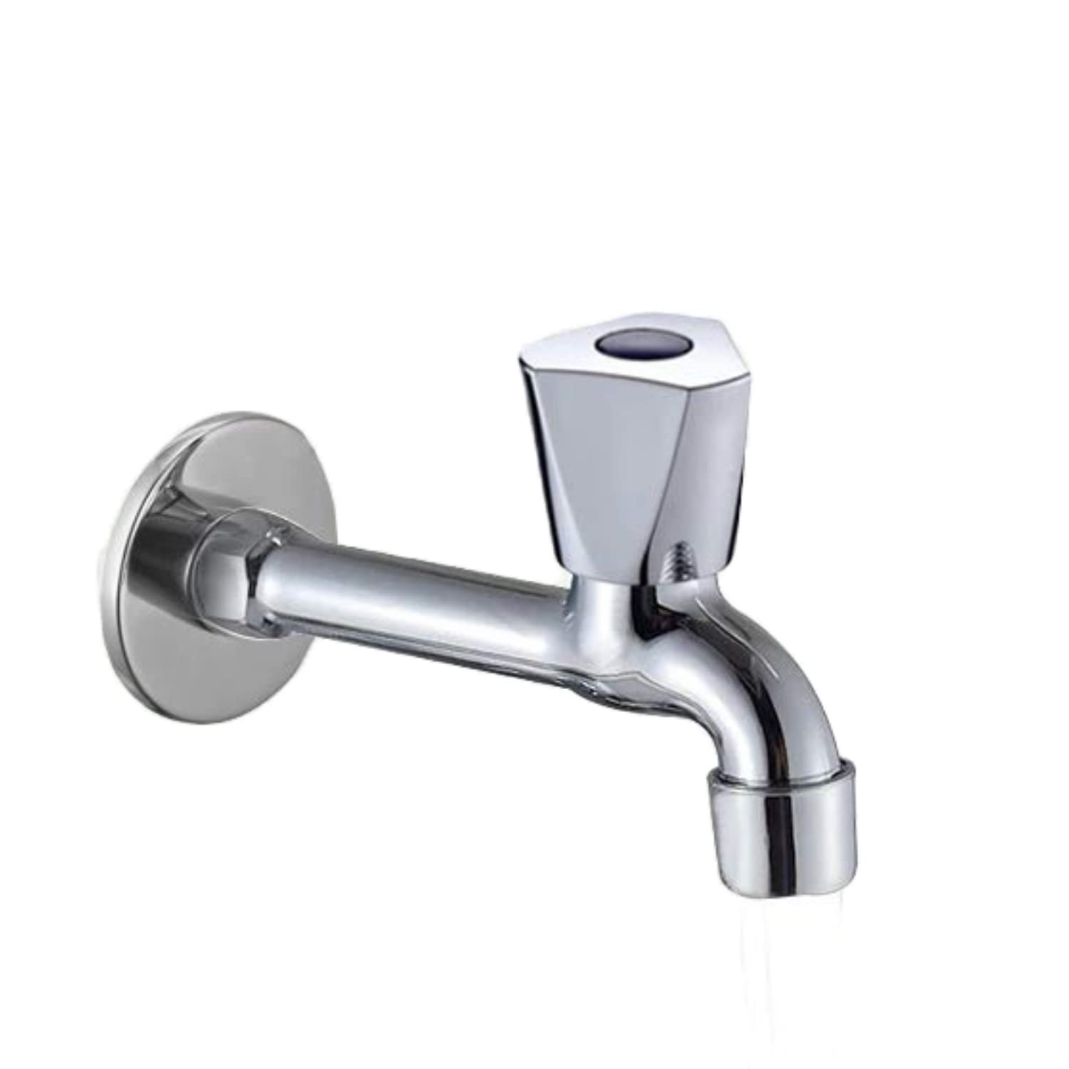 Zap Hexa Series Stainless Steel Taps with Brass Catridge & Wall Flange/Long Body Tap for Bathroom and Kitchen/Bib Cock/Bath Water Taps/Taps for Showers, Sinks, Wash Basins- Chrome Finish (B0BT1WS2B4) Amazon Price History, Amazon Price Tracker
