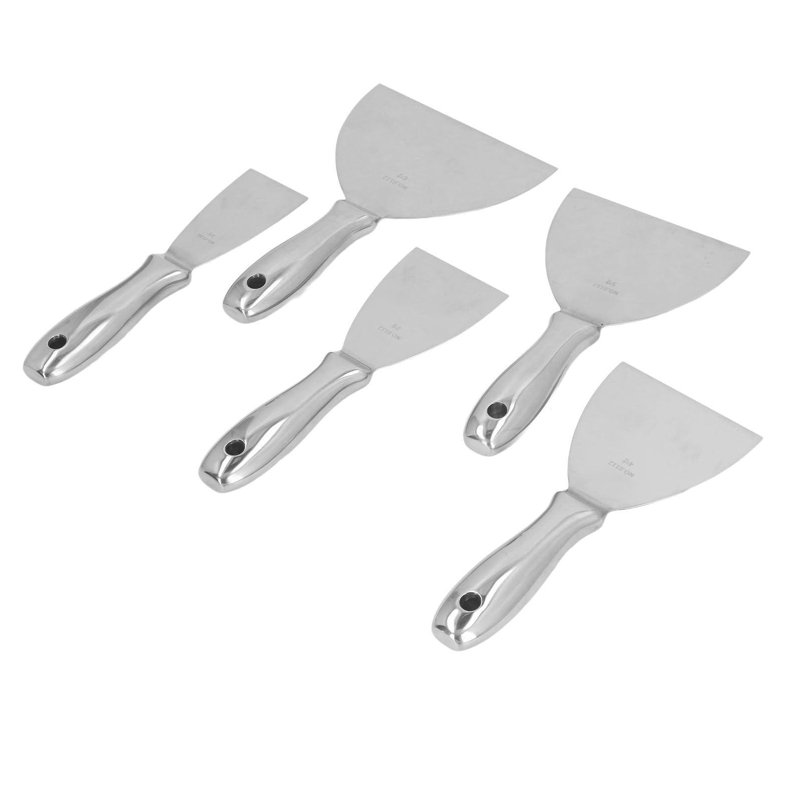 WALFRONT Ensemble de Grattoirs à Mastic en Acier Inoxydable, Lames Métalliques Durables, Tailles de 2 à 6 Pouces pour le Nettoyage du Plâtre et du Coulis
