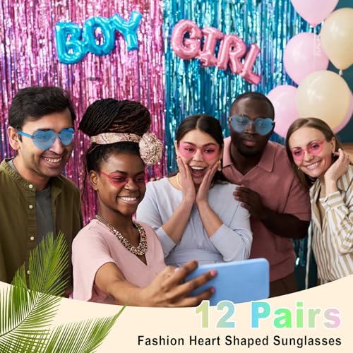Image of Heart Sunglasses 12 /18 /24 Pcs Heart Shaped Glasses for Women Cute Funny Party Glasses Party Favors Accessories