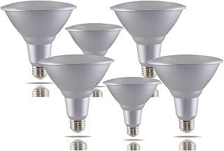 Satco S29454 LED PAR Lamp, Dimmable 15 Watt; PAR38 LED; 5000K; 60 deg. Beam Angle; Medium Base; 120 Volt for Indoor and Outdoor Locations and Spotlights for Individual Illumination (6 Pack)