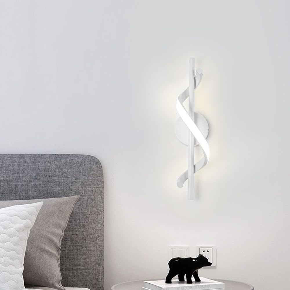 Mengjay Dimmable LED Wall Light, 12W Aluminium Modern LED Light for Bathroom, Living Room, Bedroom, Hallway, Staircase (White)